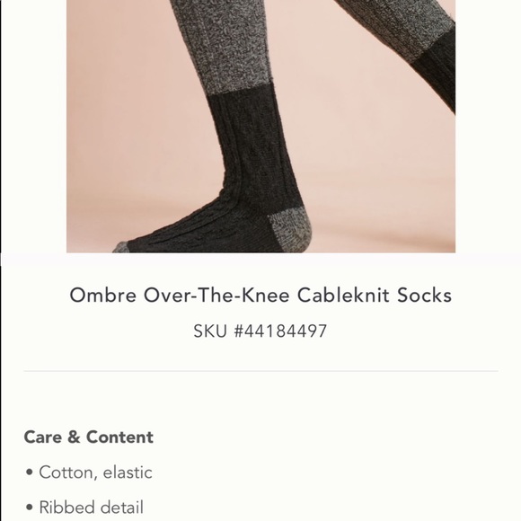 Ombré Hand Dyed cable Knit thigh high - Picture 8 of 11